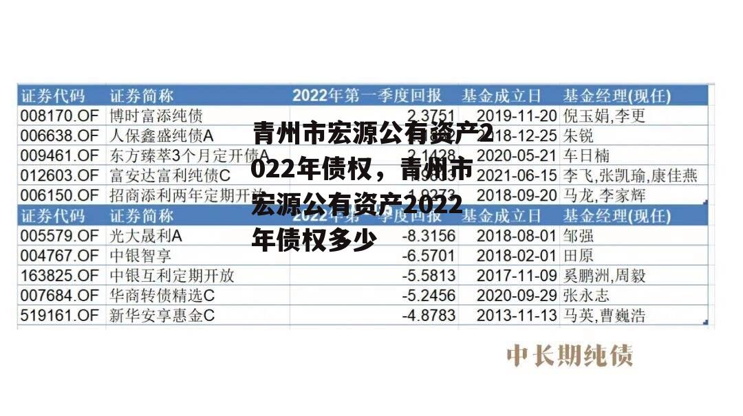 青州市宏源公有资产2022年债权，青州市宏源公有资产2022年债权多少