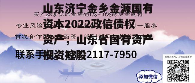 山东济宁金乡金源国有资本2022政信债权资产，山东省国有资产投资控股