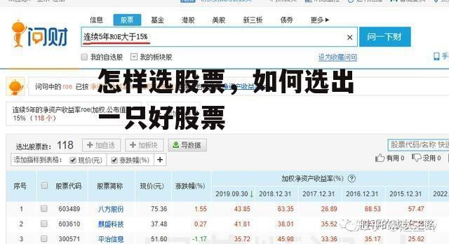 怎样选股票，如何选出一只好股票