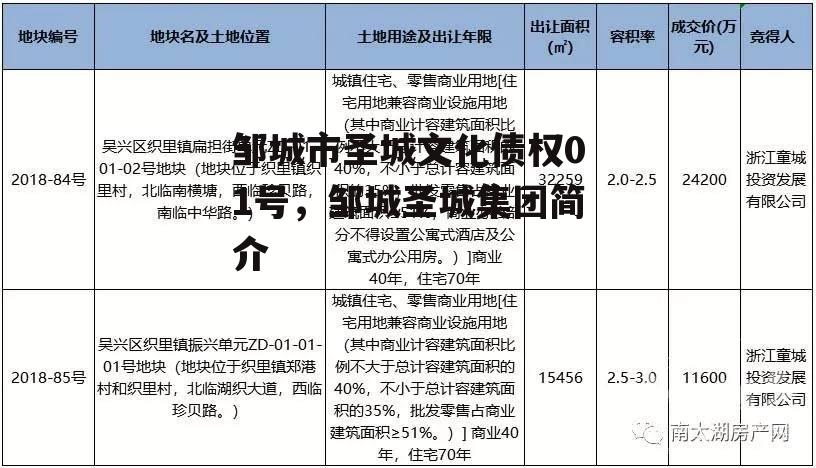 邹城市圣城文化债权01号，邹城圣城集团简介