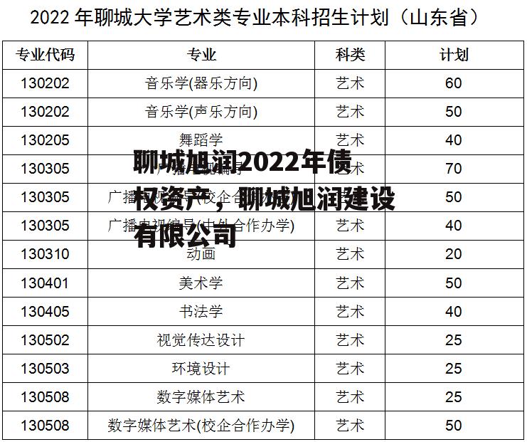 聊城旭润2022年债权资产，聊城旭润建设有限公司