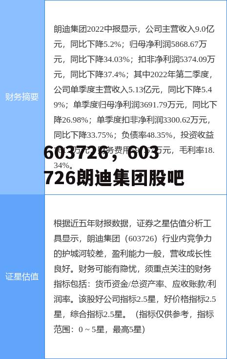 603726，603726朗迪集团股吧