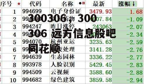 300306，300306 远方信息股吧同花顺