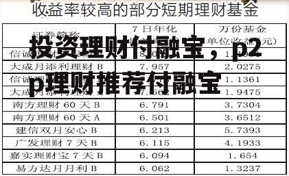 投资理财付融宝，p2p理财推荐付融宝