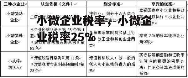 小微企业税率，小微企业税率25%