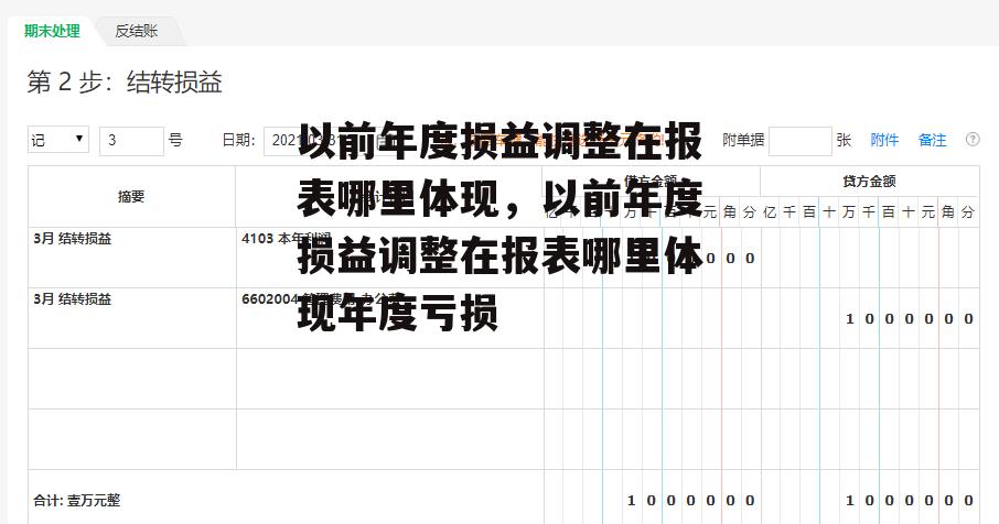 以前年度损益调整在报表哪里体现，以前年度损益调整在报表哪里体现年度亏损