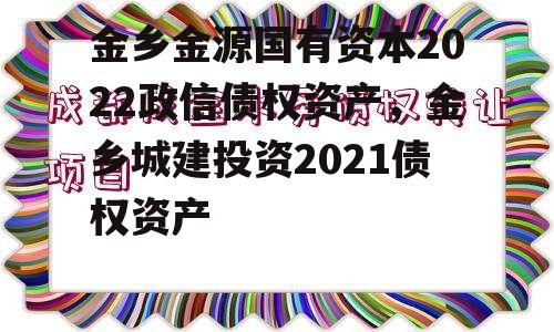 金乡金源国有资本2022政信债权资产，金乡城建投资2021债权资产