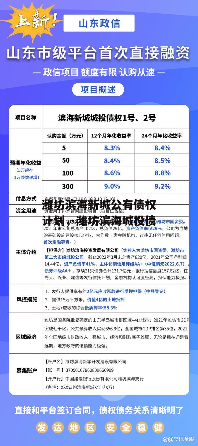 潍坊滨海新城公有债权计划，潍坊滨海城投债