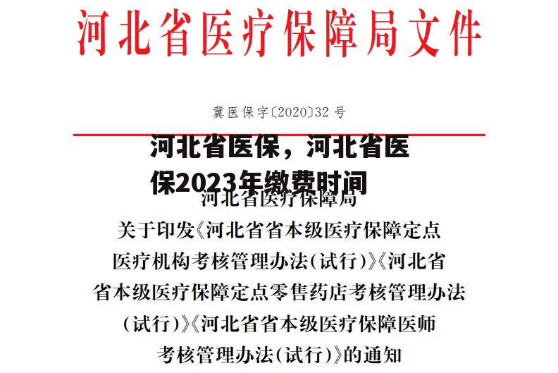 河北省医保，河北省医保2023年缴费时间