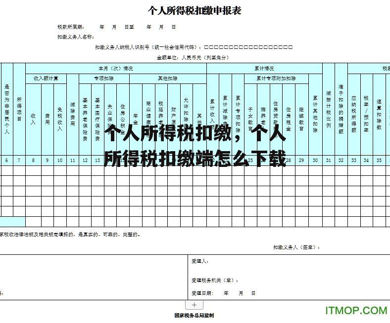 个人所得税扣缴，个人所得税扣缴端怎么下载