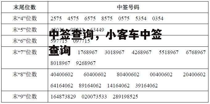 中签查询，小客车中签查询