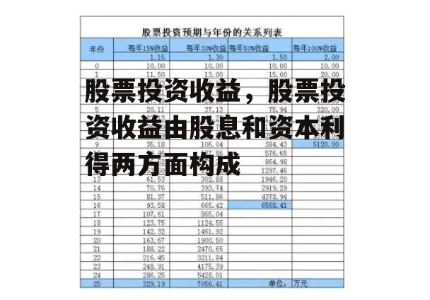 股票投资收益，股票投资收益由股息和资本利得两方面构成