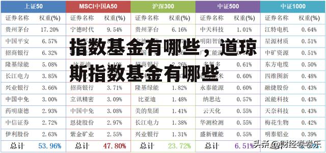 指数基金有哪些，道琼斯指数基金有哪些