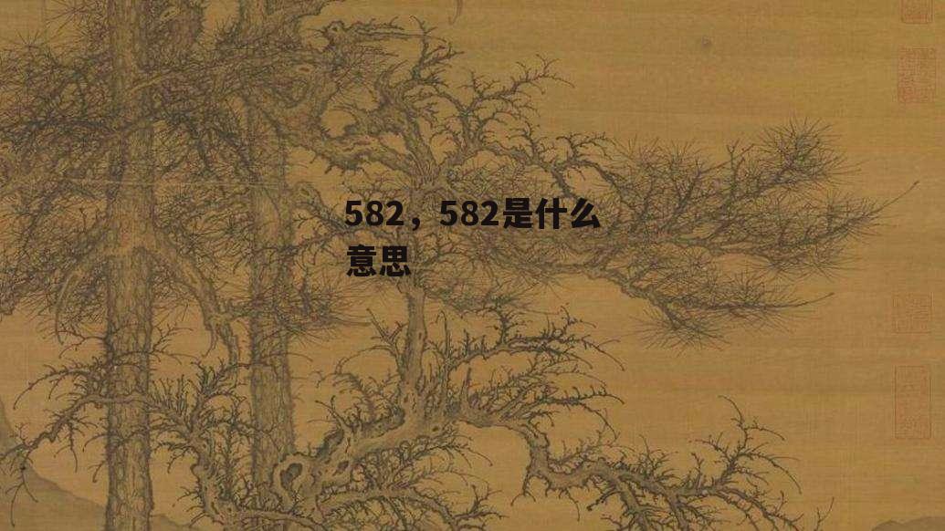 582，582是什么意思