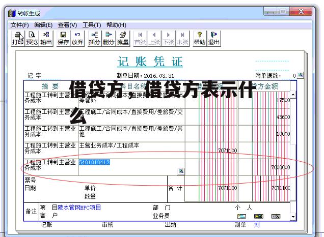 借贷方，借贷方表示什么