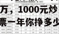 2000元炒股一年赚10万，1000元炒股票一年你挣多少钱