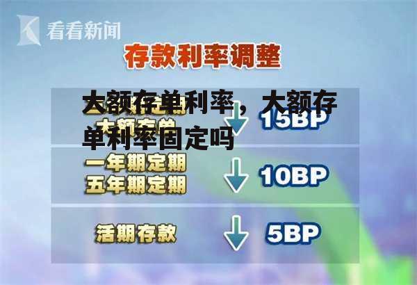 大额存单利率，大额存单利率固定吗