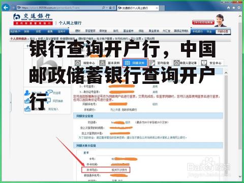 银行查询开户行，中国邮政储蓄银行查询开户行