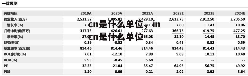 cn是什么单位，incn是什么单位