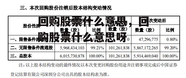 回购股票什么意思，回购股票什么意思呀