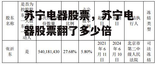 苏宁电器股票，苏宁电器股票翻了多少倍