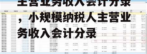 主营业务收入会计分录，小规模纳税人主营业务收入会计分录