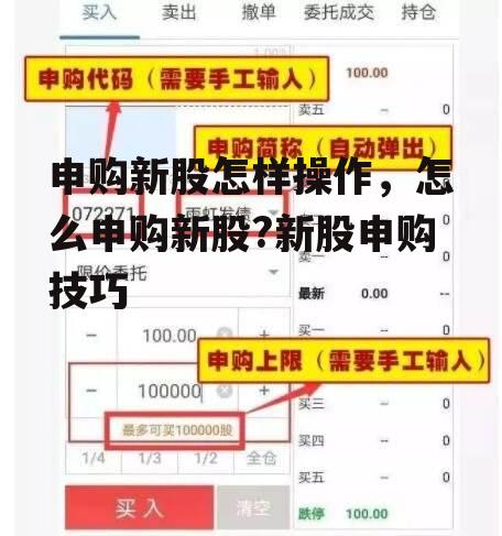 申购新股怎样操作，怎么申购新股?新股申购技巧