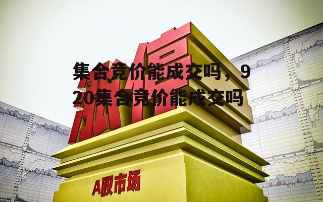 集合竞价能成交吗，920集合竞价能成交吗