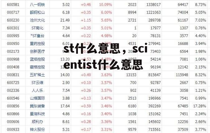 st什么意思，scientist什么意思