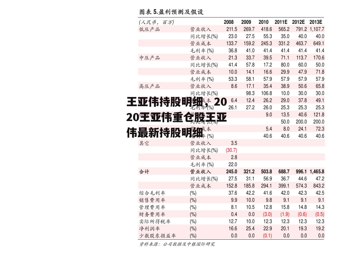 王亚伟持股明细，2020王亚伟重仓股王亚伟最新持股明细