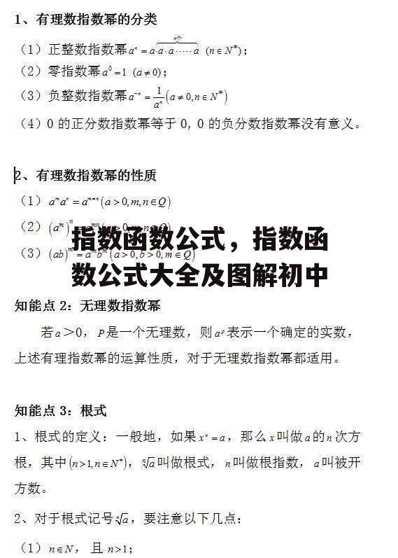 指数函数公式，指数函数公式大全及图解初中