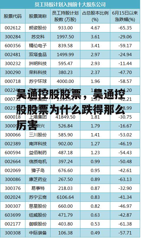 吴通控股股票，吴通控股股票为什么跌得那么厉害