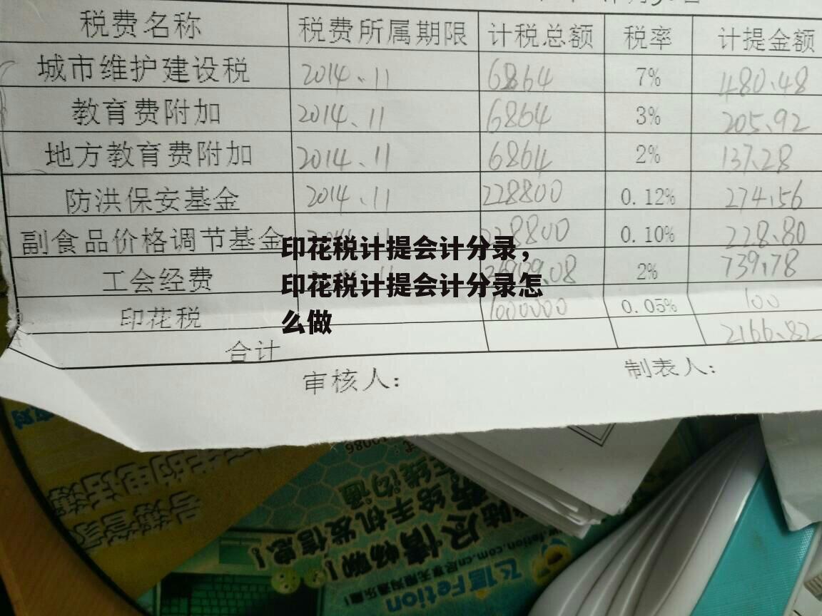 印花税计提会计分录，印花税计提会计分录怎么做