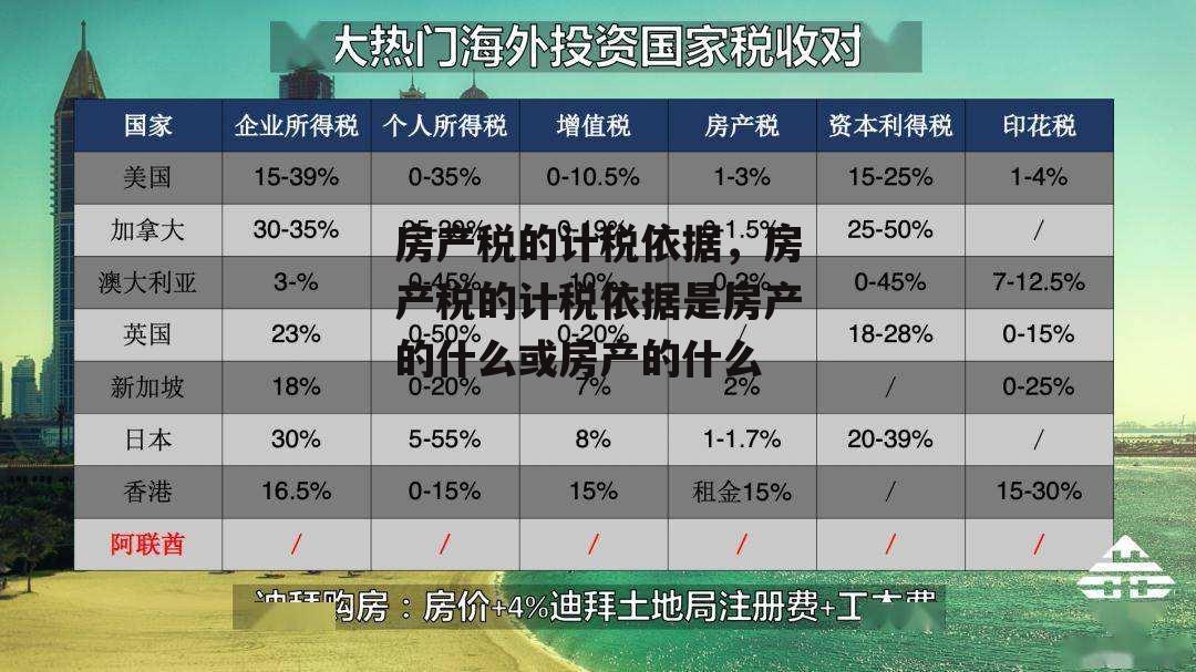 房产税的计税依据，房产税的计税依据是房产的什么或房产的什么