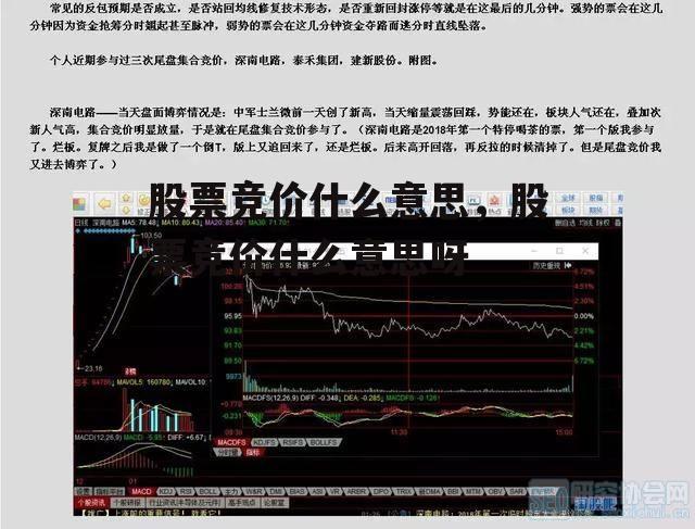 股票竞价什么意思，股票竞价什么意思呀