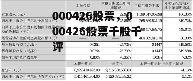 000426股票，000426股票千股千评