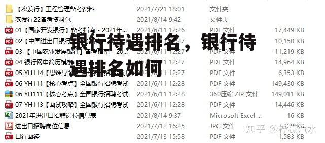 银行待遇排名，银行待遇排名如何