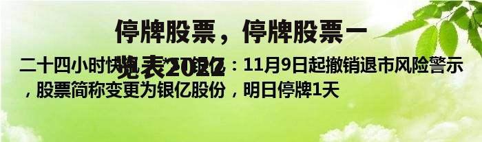 停牌股票，停牌股票一览表2022