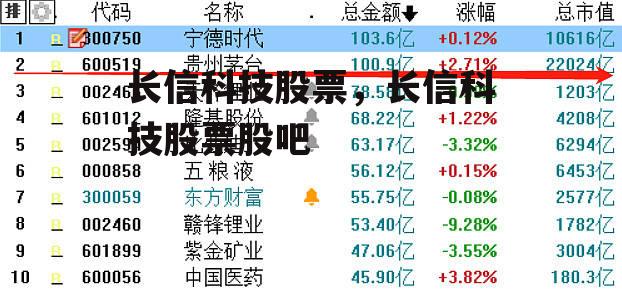 长信科技股票，长信科技股票股吧