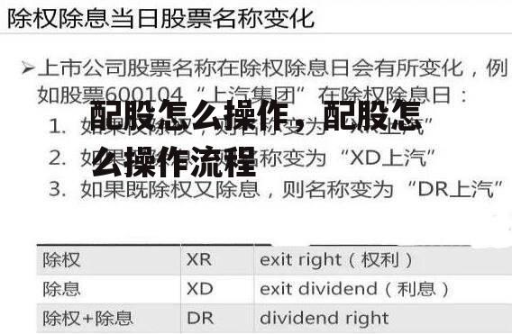 配股怎么操作，配股怎么操作流程