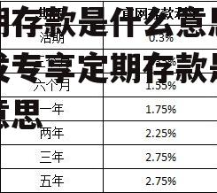 定期存款是什么意思，代发专享定期存款是什么意思