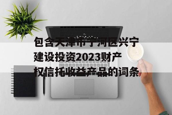 包含天津市宁河区兴宁建设投资2023财产权信托收益产品的词条