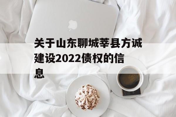 关于山东聊城莘县方诚建设2022债权的信息