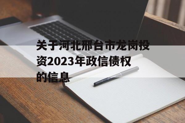 关于河北邢台市龙岗投资2023年政信债权的信息