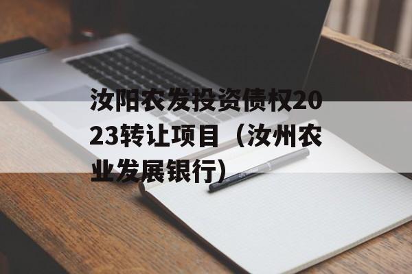 汝阳农发投资债权2023转让项目（汝州农业发展银行）