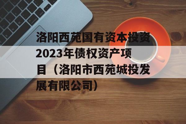 洛阳西苑国有资本投资2023年债权资产项目（洛阳市西苑城投发展有限公司）