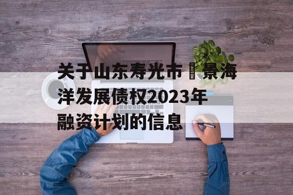 关于山东寿光市昇景海洋发展债权2023年融资计划的信息