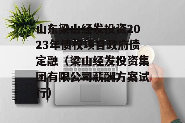 山东梁山经发投资2023年债权项目政府债定融（梁山经发投资集团有限公司薪酬方案试行）