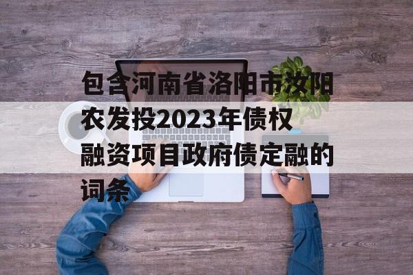 包含河南省洛阳市汝阳农发投2023年债权融资项目政府债定融的词条