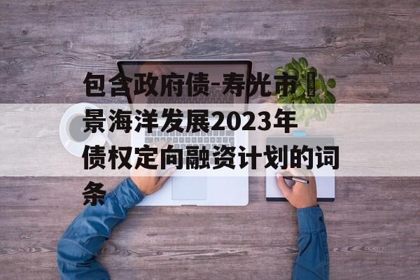 包含政府债-寿光市昇景海洋发展2023年债权定向融资计划的词条